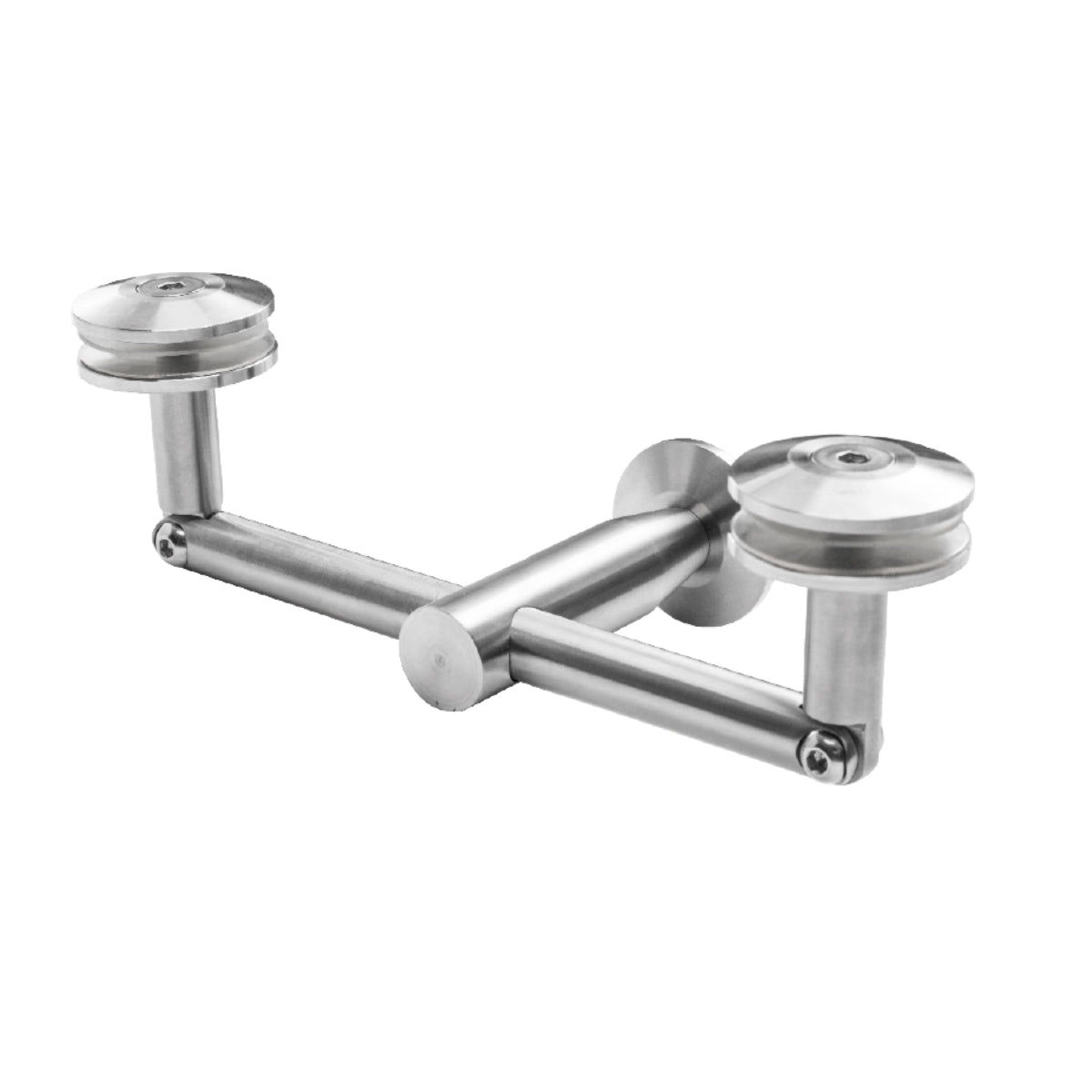 Sistem inferior dublu pentru copertină din sticlă M10, sticlă 8–17,52 mm, inox - N75.P10D.4US