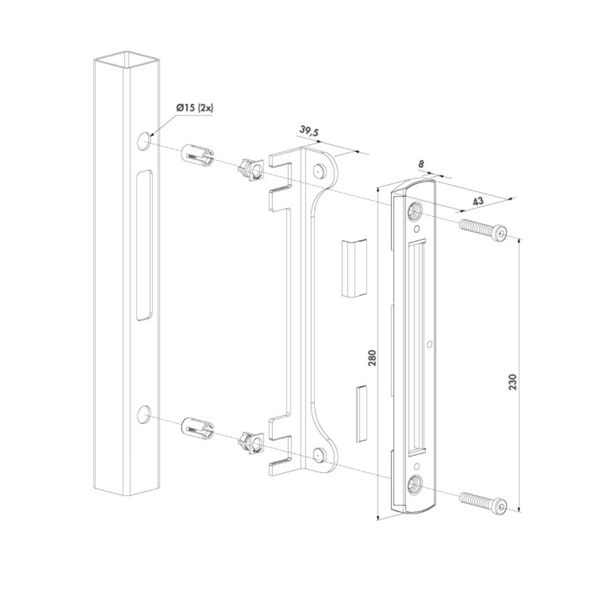 Opritor aplicat reglabil din inox pentru Fortylock, Fiftylock și Sixtylock – SFKM-QF
