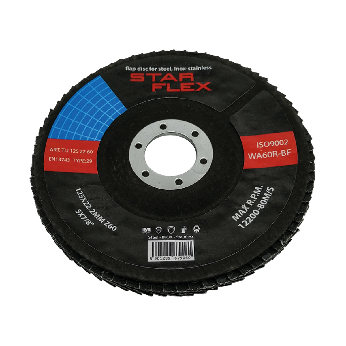 Disc lamelar T29 INOX 125 × 22,2 mm, granulație 60 – TLI1252260