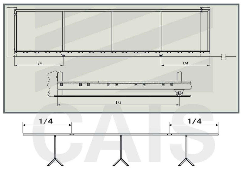 Kit pentru poartă culisantă, deschidere maximă de 5.5m-300kg - seria X-TRACK 5.5 WTO