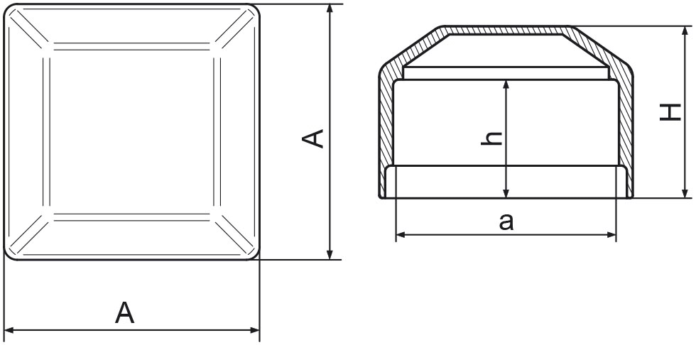 Capac din plastic pentru stâlp de gard 100x100 mm - ART. 376