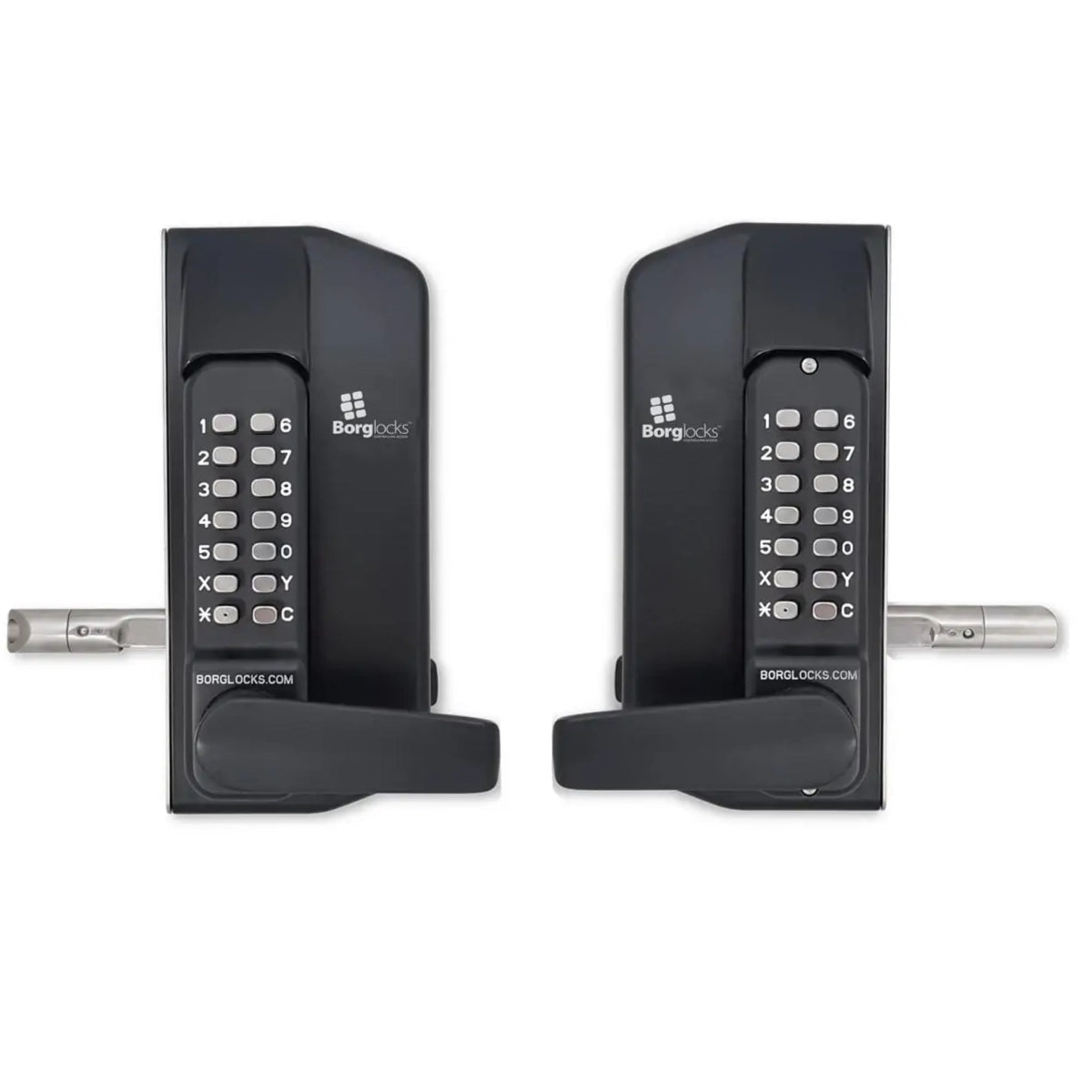 Broască cu cod BL3430 ECP pentru poartă metalică, tastaturi pe ambele părți, zăvor 65–80 mm