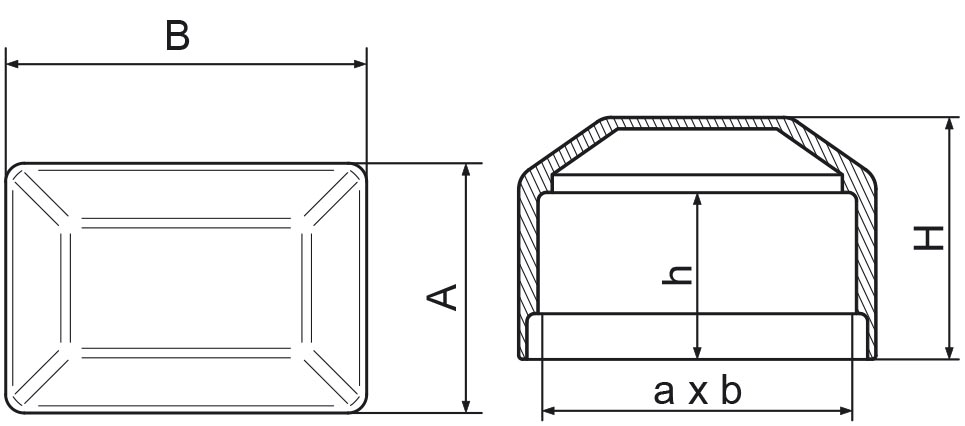 Capac din plastic pentru stâlp de gard 40x60 mm; ART 480