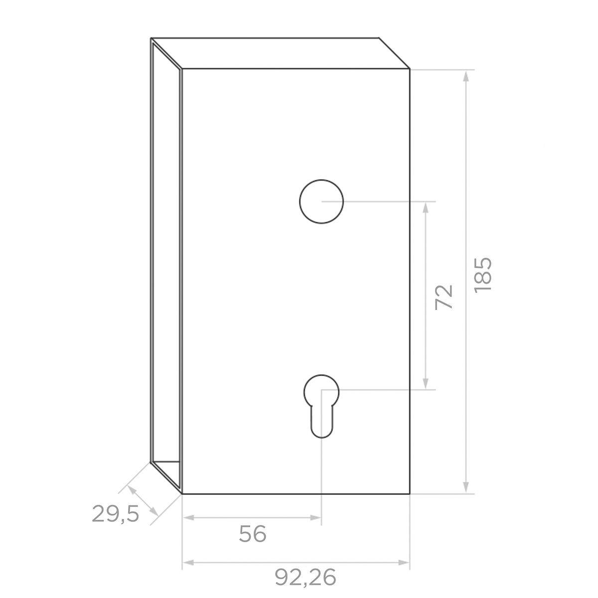 Carcasă metalică + broască cu cârlig și bolț, pentru porți; 63.233
