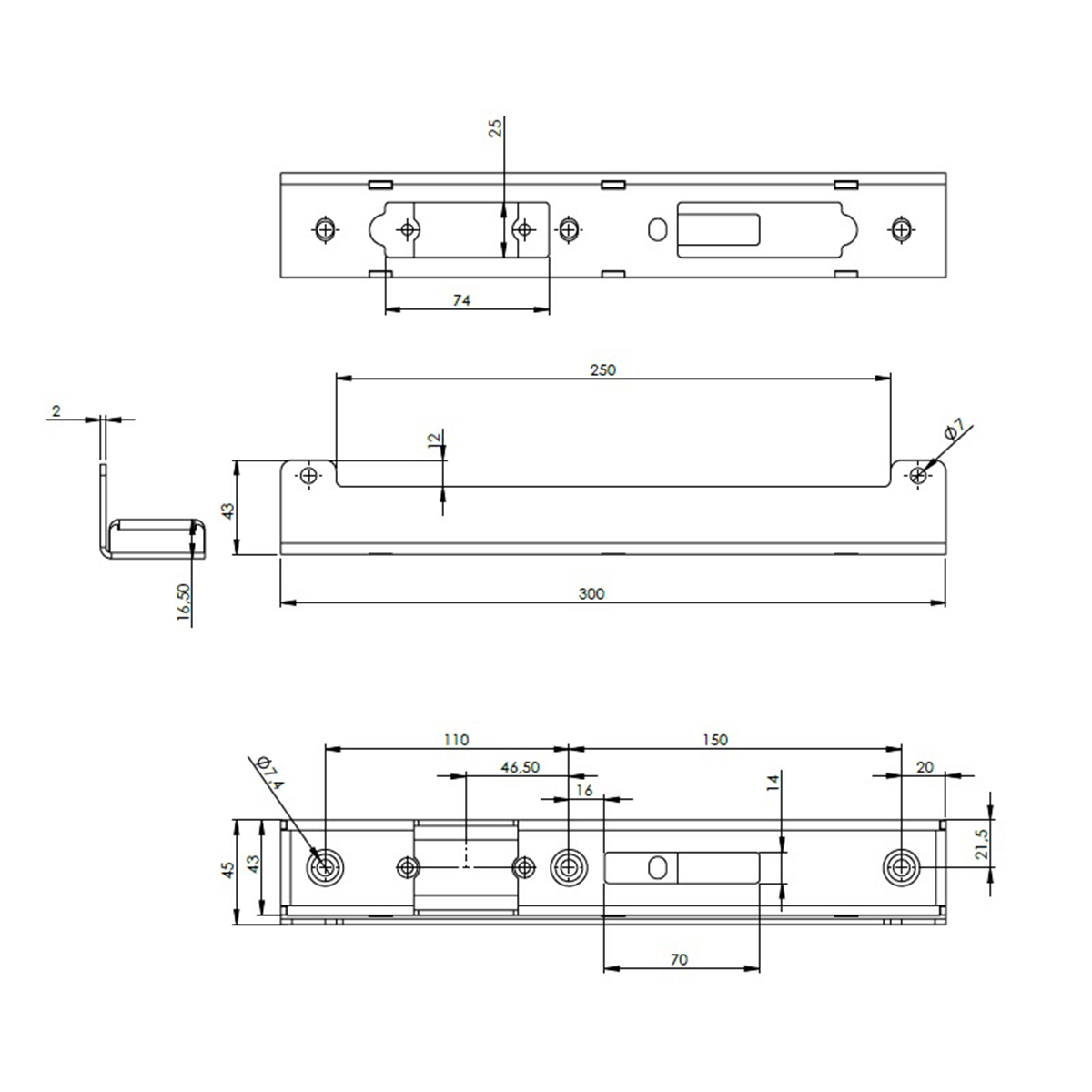 Carcasă metalică pentru yală electromagnetică, culoare antracit H = 300; 63.335.7016