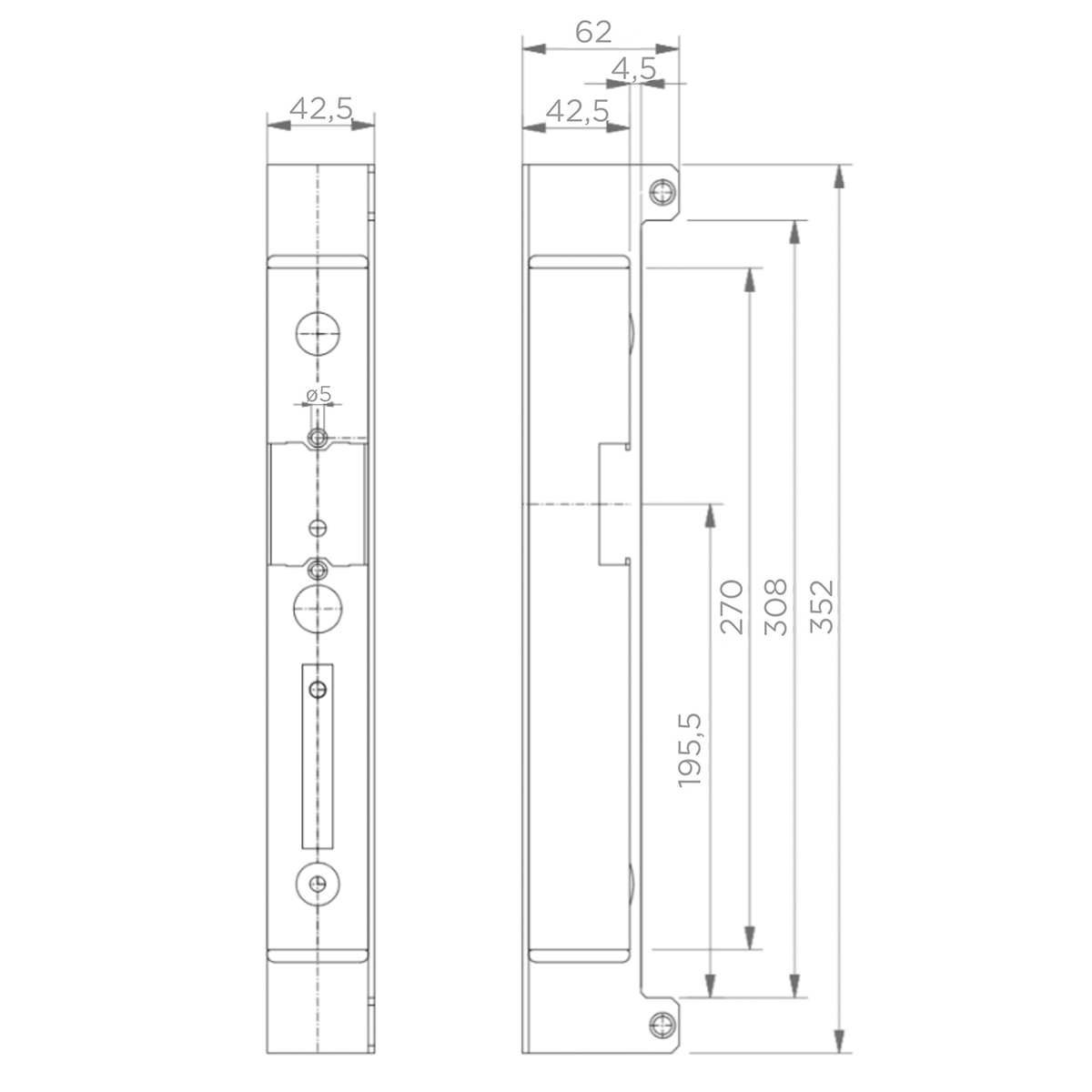 Carcasă metalică pentru yală electromagnetică, H = 352; 63.332