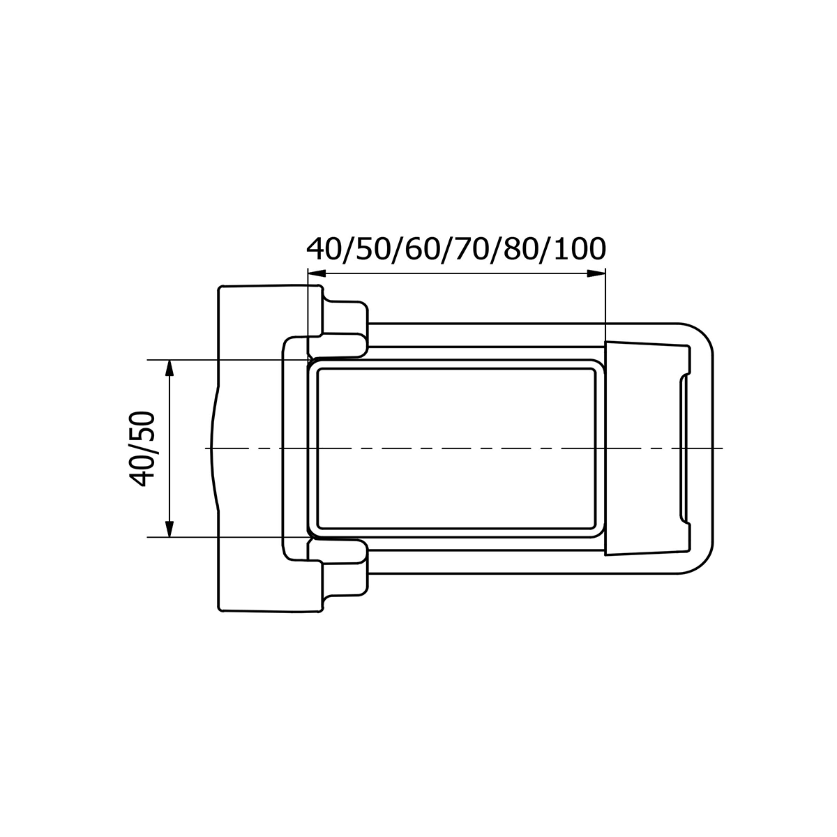 Element de prindere, clemă de fixare pentru panou de gard pe stâlp 40x60 - ZZ 60X40MM
