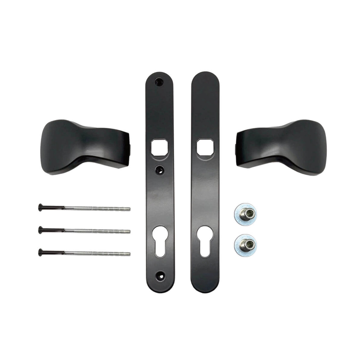 Șild cu buton fix interior-exterior pentru usă H92, culoare antracit - 63.202.92.00