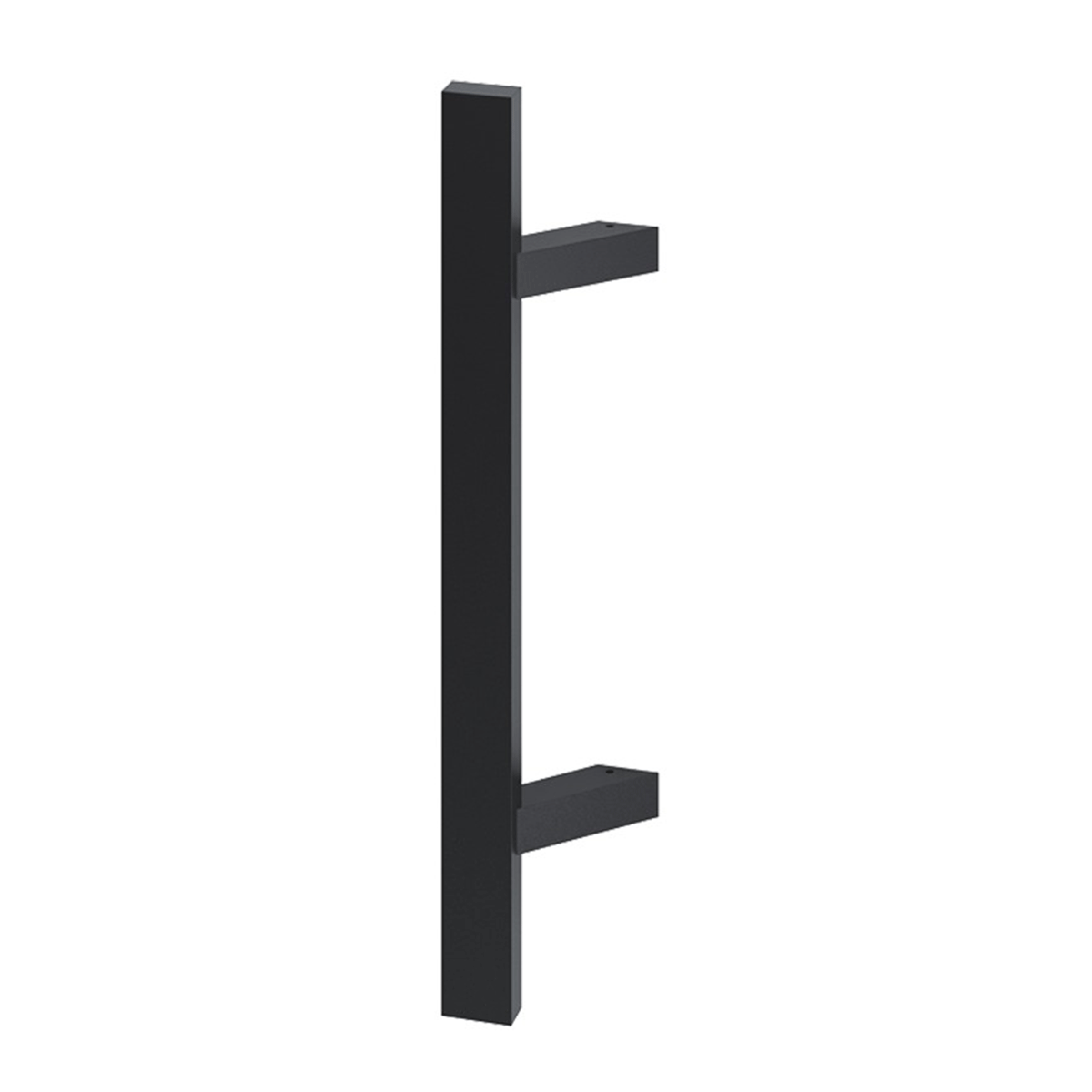 Mâner din inox, profil drept 40x20mm, culoare neagră, 45 grade, lungime 500mm, distanta dintre găuri 300mm - N64.PJP45500.4UM