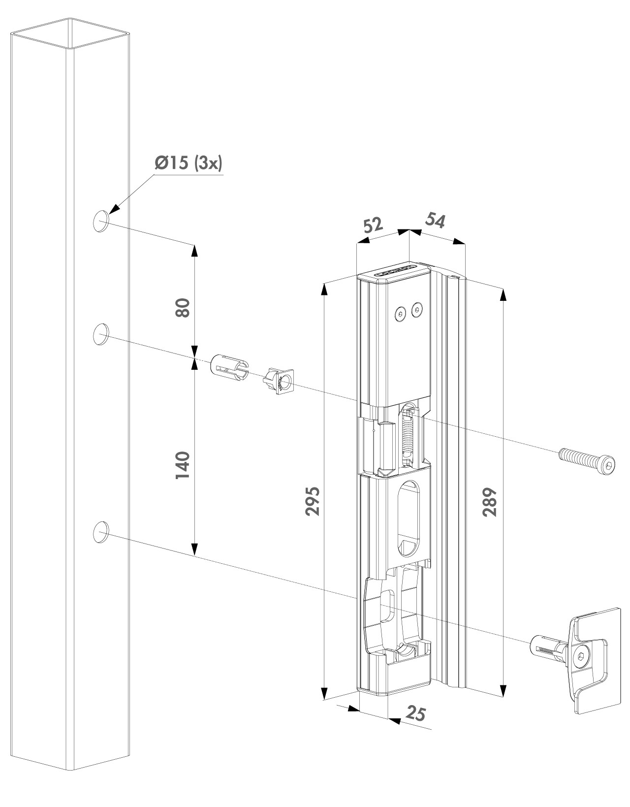 Opritor electric pentru incuietori aplicate - Modulec SH (NC)
