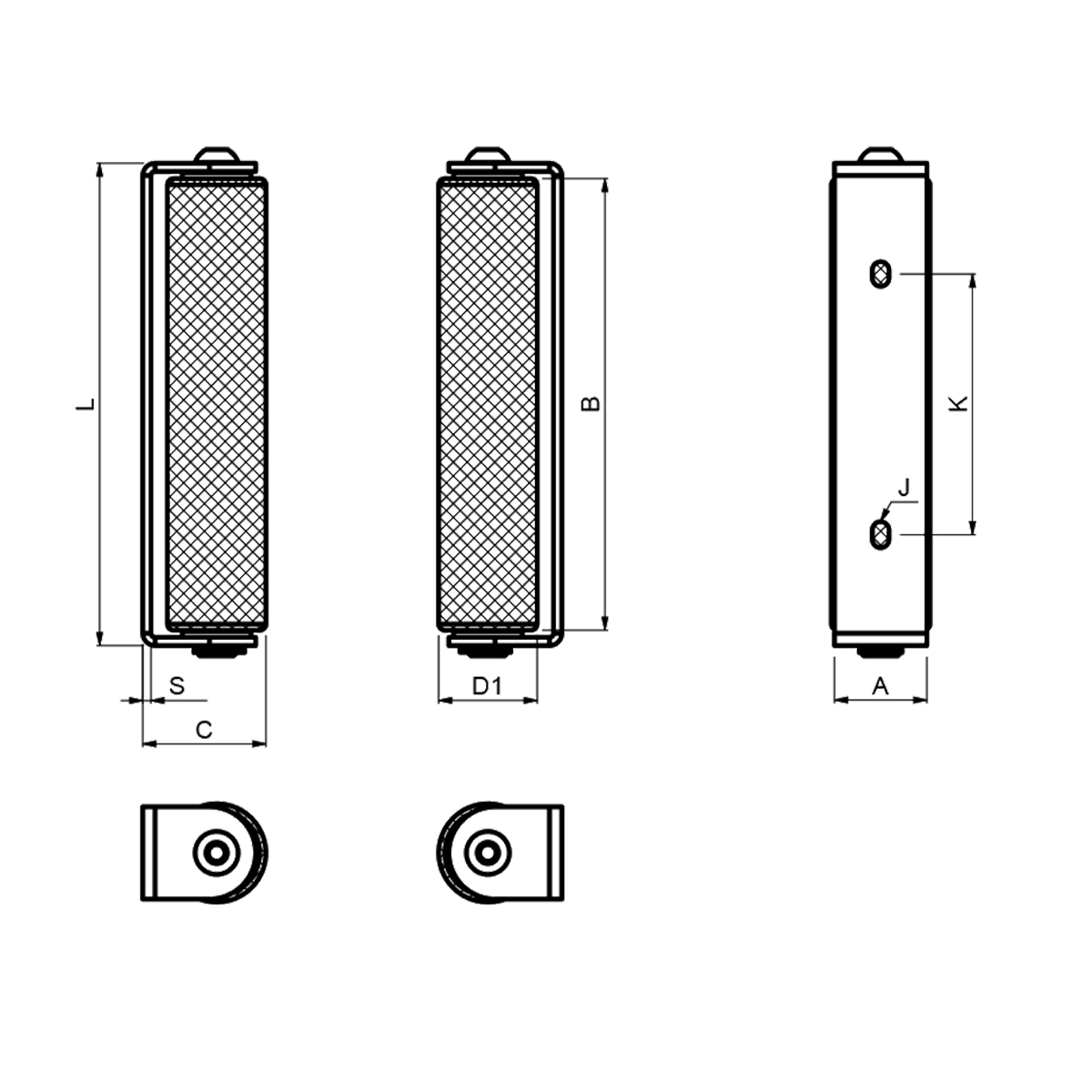 Rolă lungă de ghidaj, pentru porți culisante - CRANKSHAFT