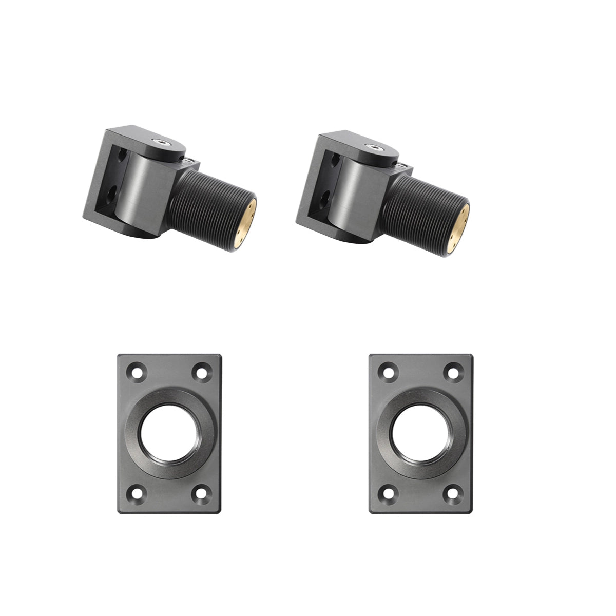 Set 2 balamale hidraulice auto-închizătoare pentru poartă – montaj central | Deschidere 90°, max. 80 kg