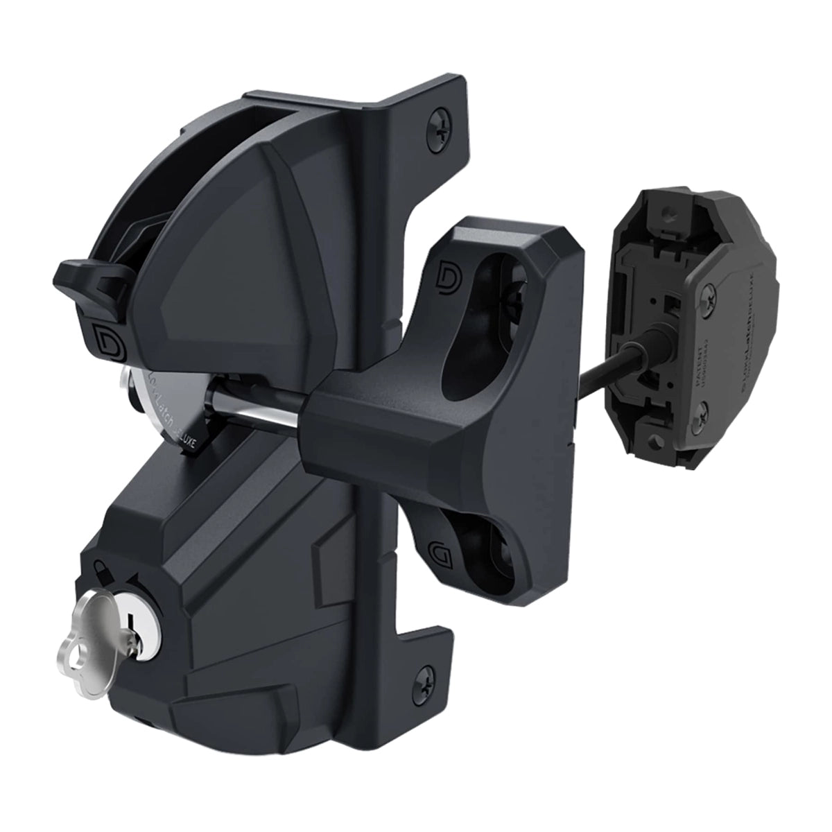 Zăvor de securitate LokkLatch® LLD3LD pentru poartă – dublu, cu cheie, negru
