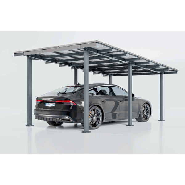 Structură metalică carport auto pentru panouri fotovoltaice