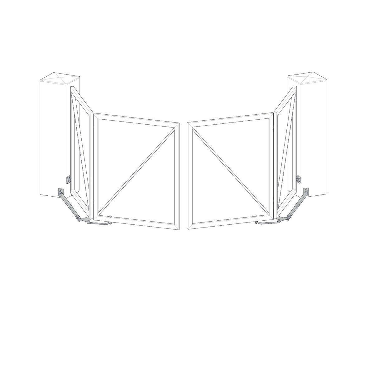 Sistem bi-folding pentru poartă batantă dublă, max. 6 m – TWIN DRIVE 6.0